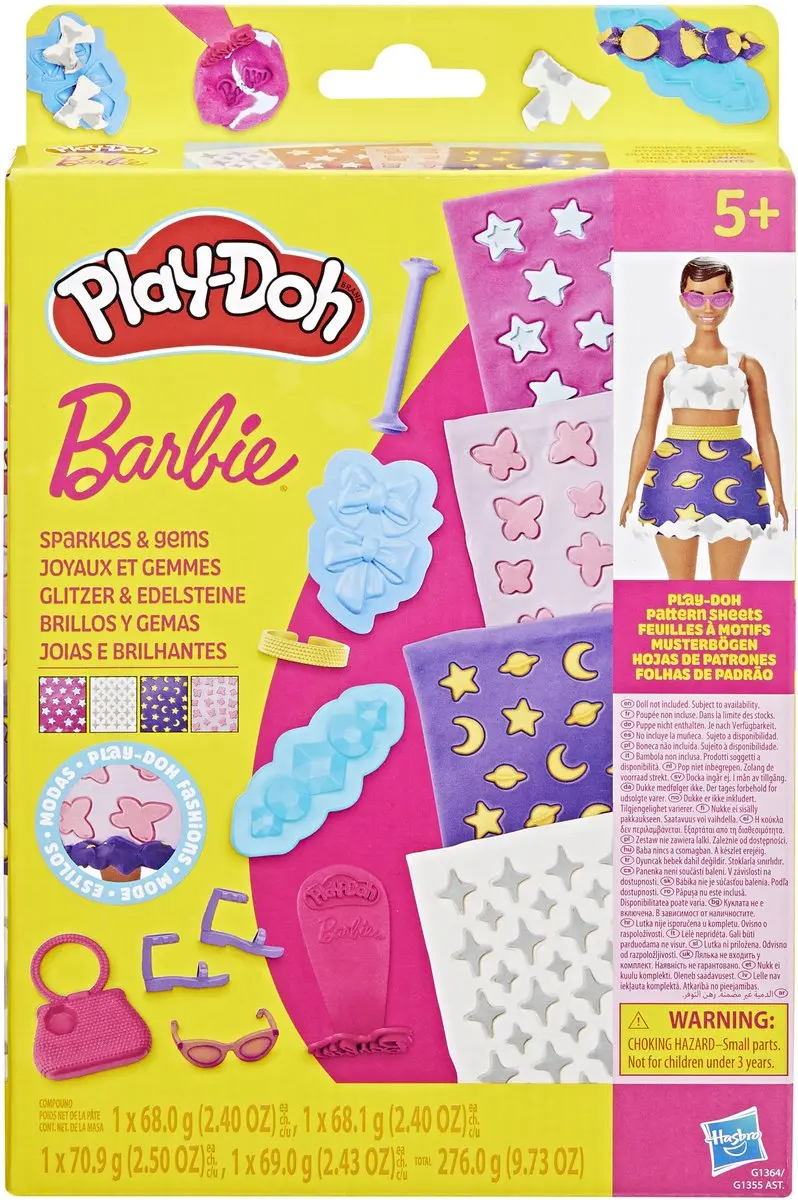 Play-Doh Barbie Glitter en Edelstenen Patroonpakket
