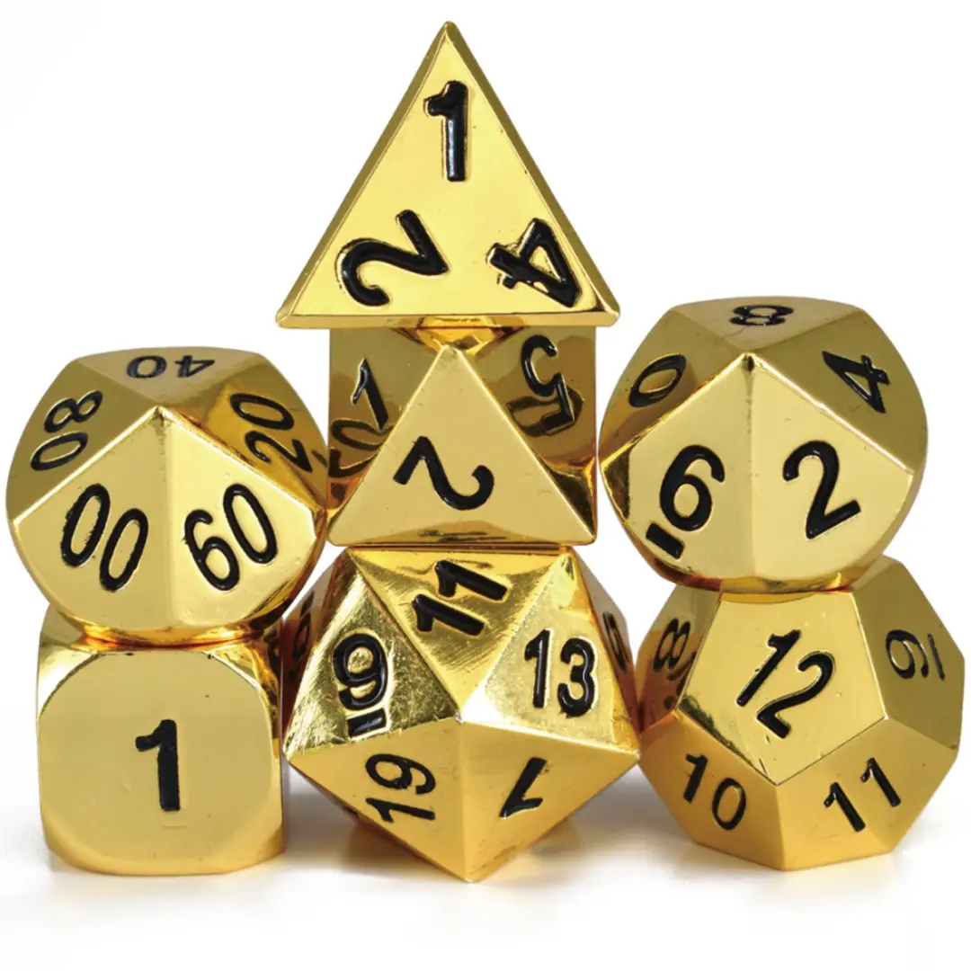 HOT Games Dobbelsteen Set Metaal Goud