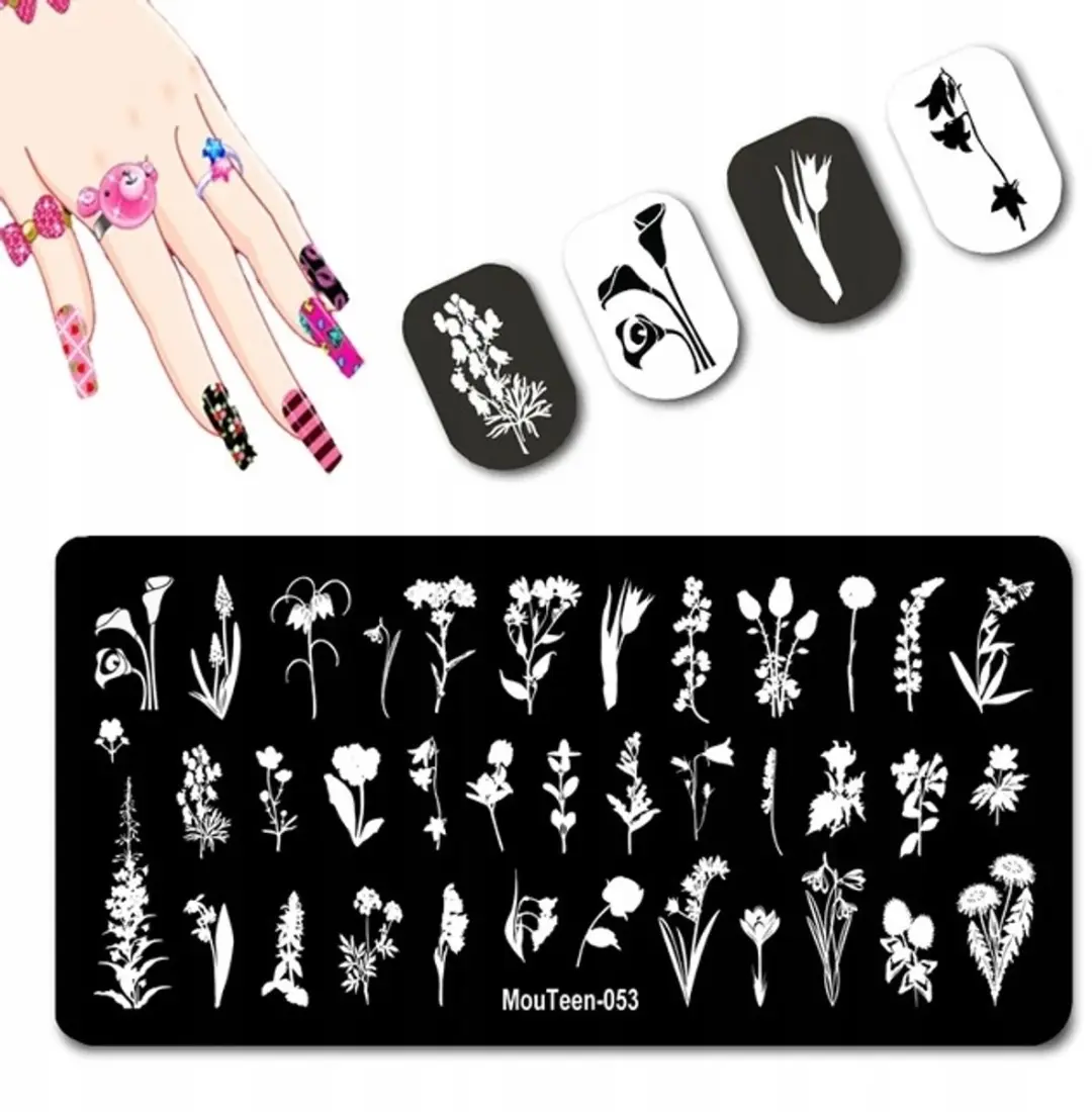 Born Pretty MouTeen Nagelstempelplaat Kwiatki Metallic