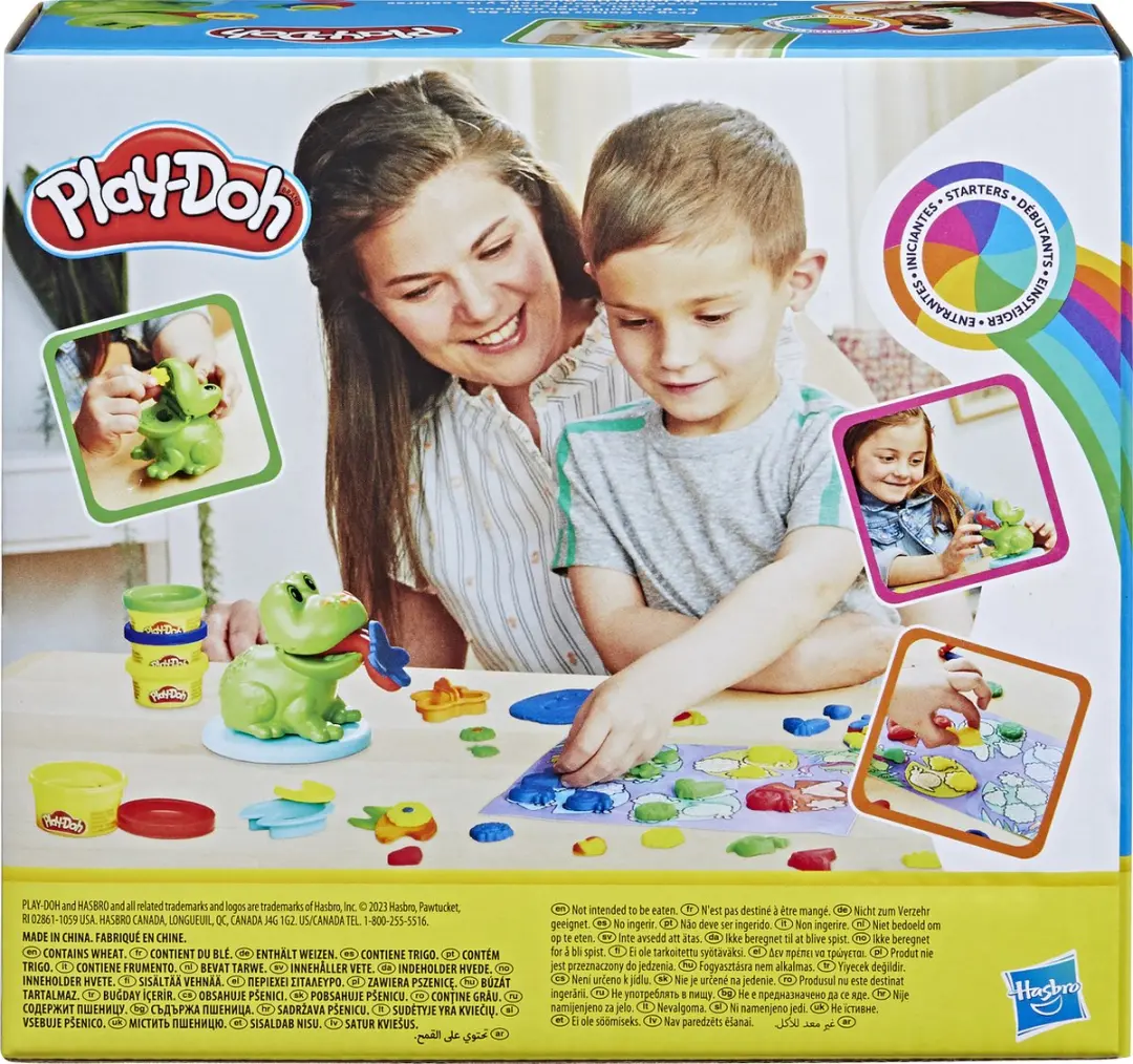 Play-Doh Kikker en Kleuren Boetseerklei Groen - 4 Stuks