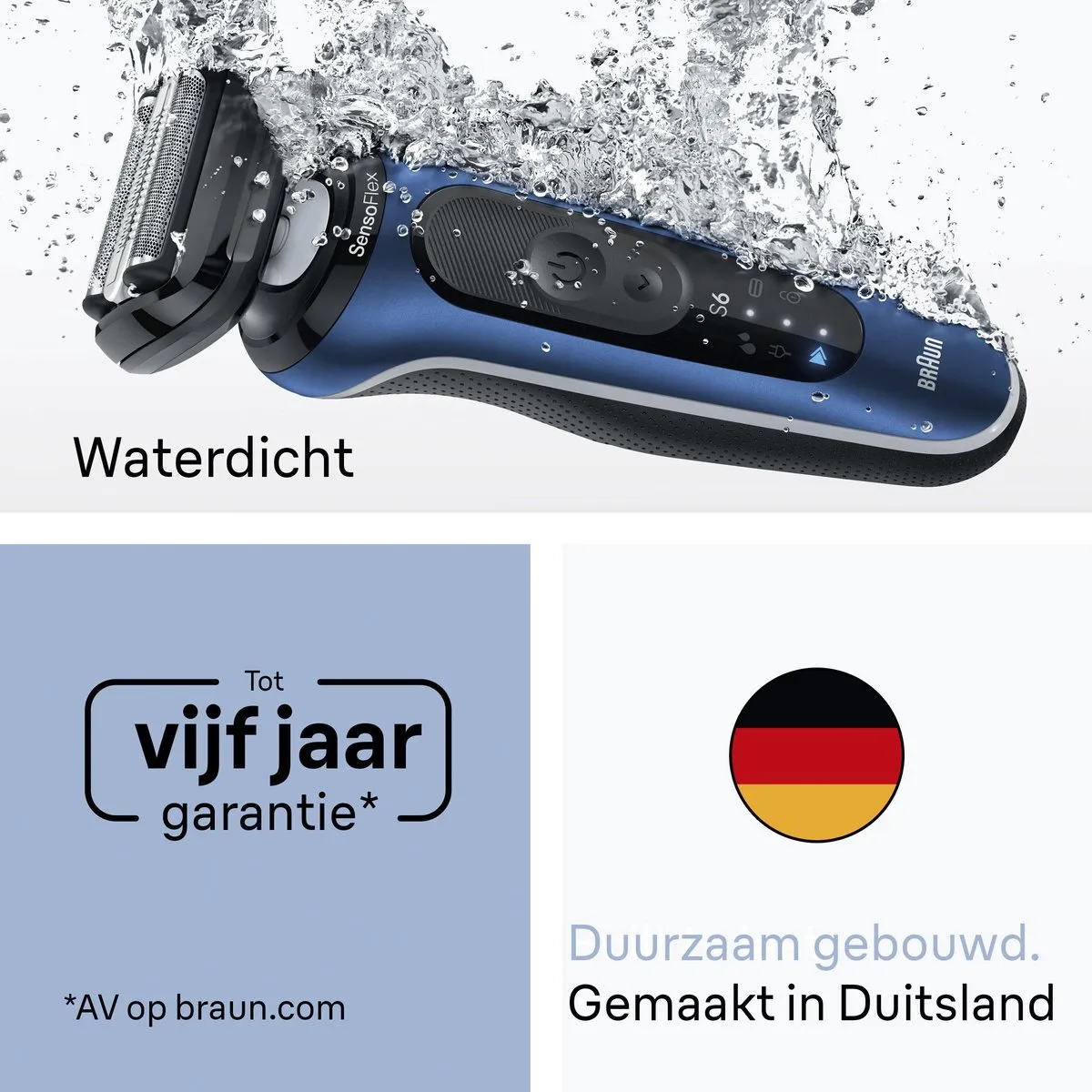 Braun Series 6 62-B1200S Scheerapparaat - Blauw - afbeelding 6 van 6