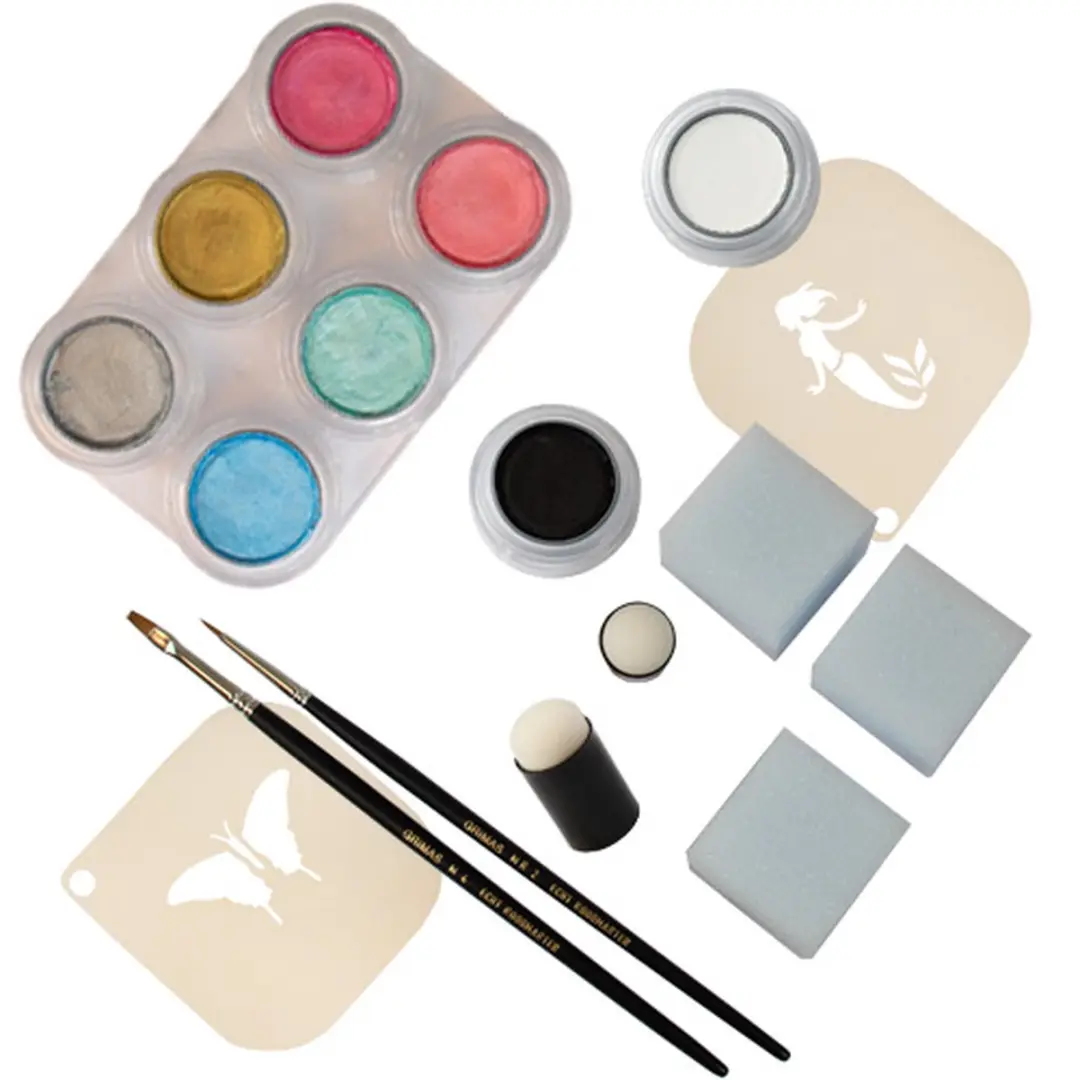Grimas Startpaket Water Make-up Pearl - 6 Paletten - 18 Stuks