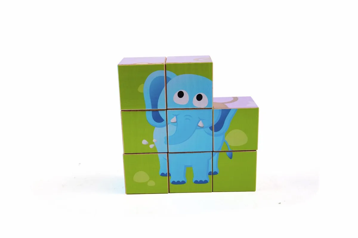 Hape Blockpuzzle Dschungel E1619 - 9 Stuks - Veelkleurig - afbeelding 6 van 6