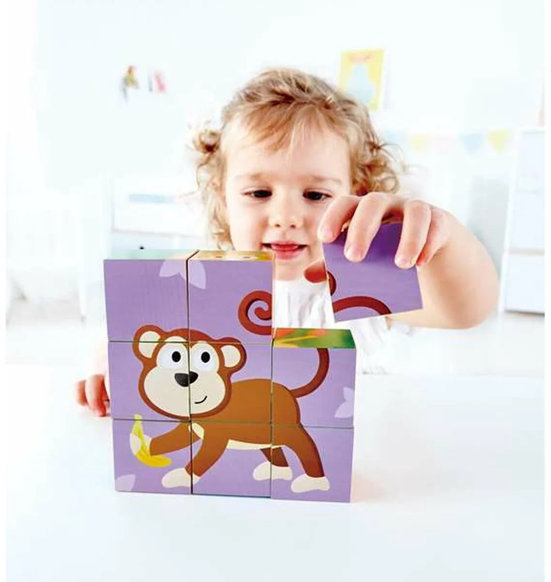 Hape Blockpuzzle Dschungel E1619 - 9 Stuks - Veelkleurig