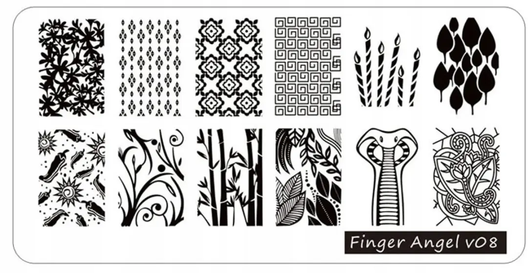 Born Pretty Finger Angel V08 Nageldecoraties Stempels - Metaal