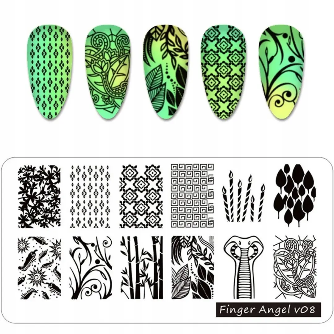 Born Pretty Finger Angel V08 Nageldecoraties Stempels
