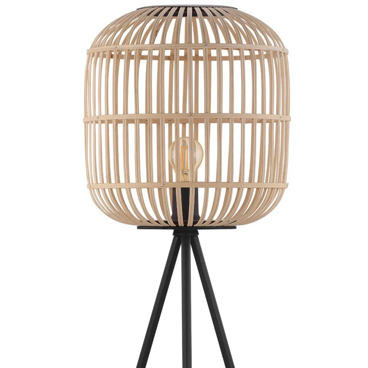 Eglo Bordesley Vloerlamp E27 - 139cm - Zwart/Hout