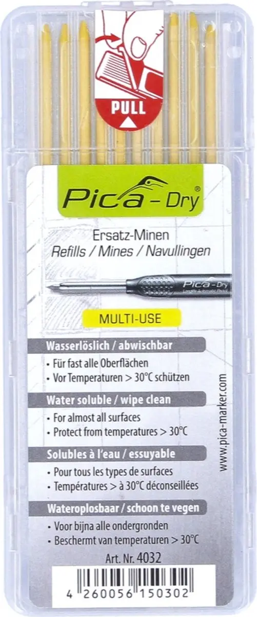 Pica 4032 Dry Navulling - Geel - 10 Stuks