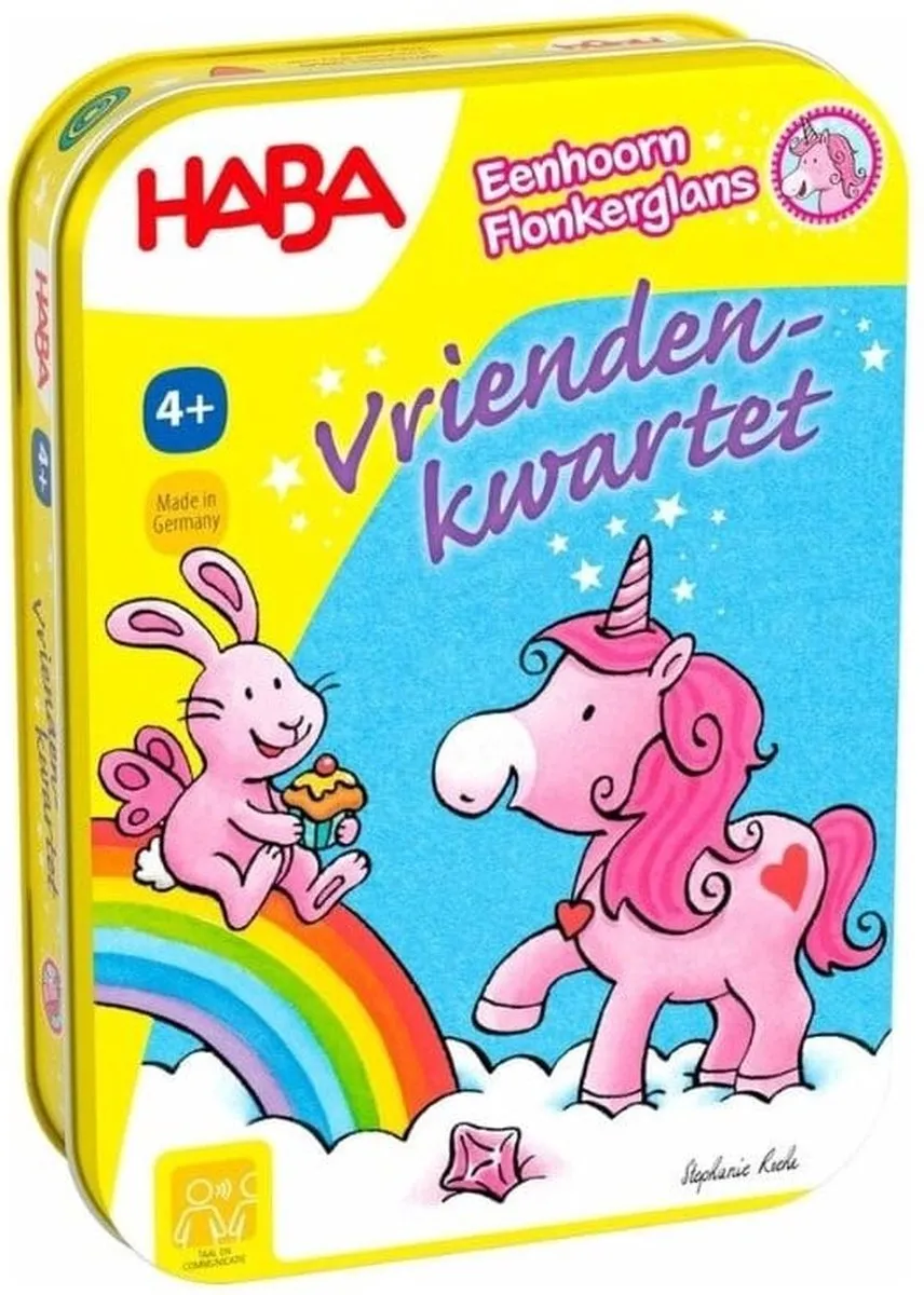 Spel - Eenhoorn flonkerglans - Vriendenkwartet - In blikje