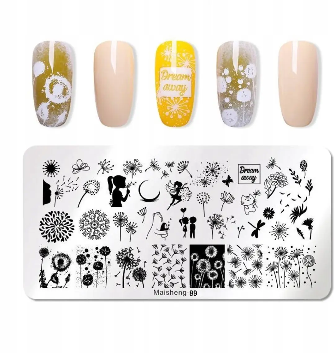 Born Pretty MaiSheng Nagelstempelplaat Dandelion Design 12x6cm