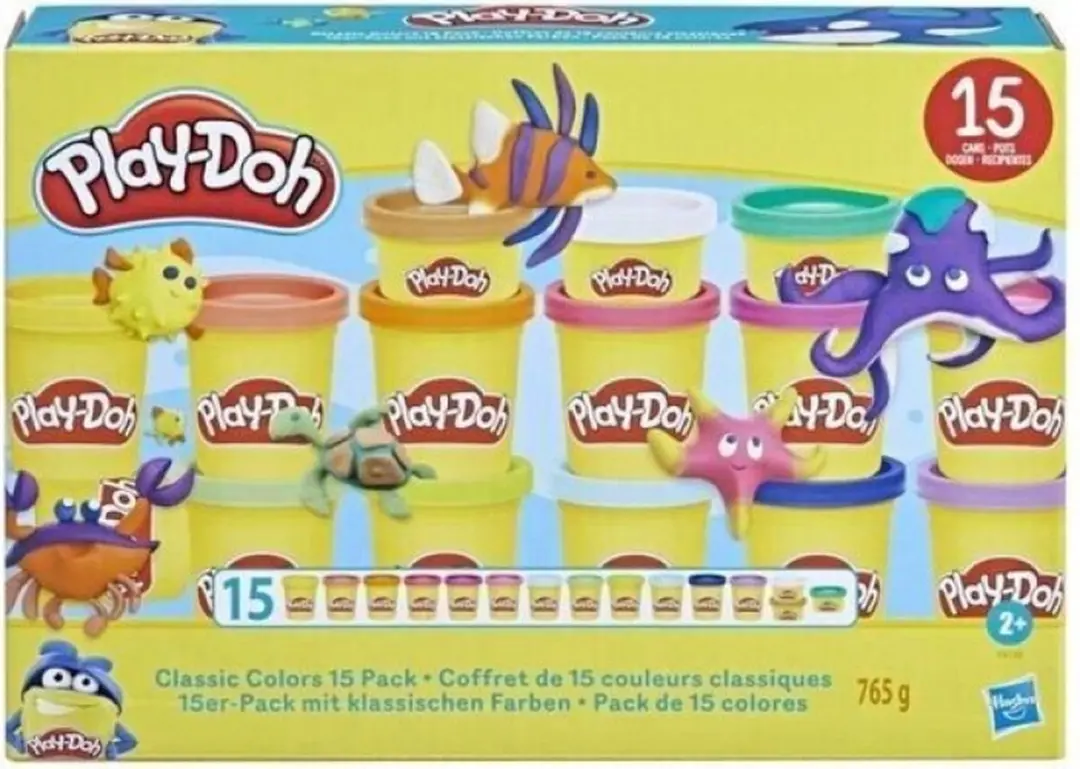 Play-Doh Klassieke Kleuren Boetseerklei - 15 Potten - Meerkleurig