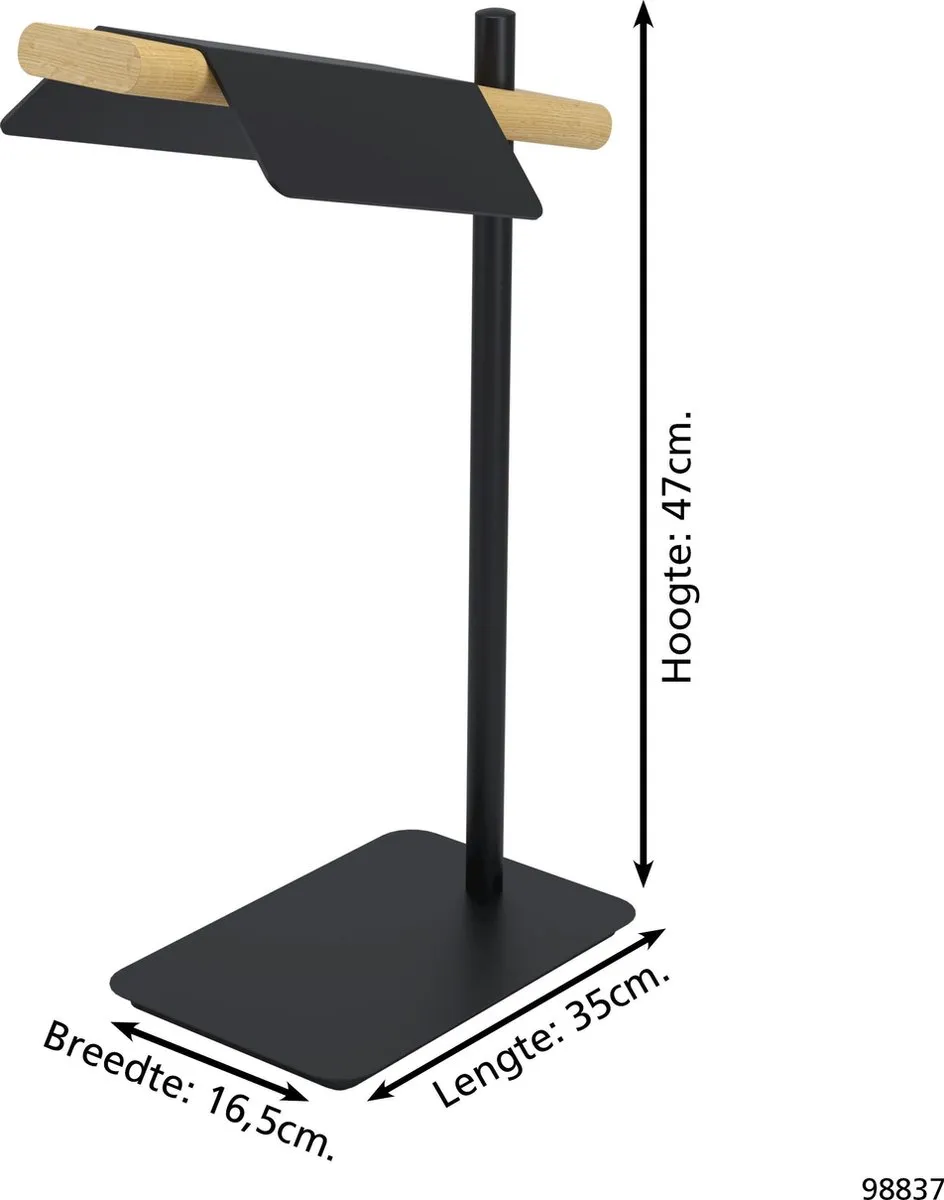 Eglo Ermua LED Tafellamp 4.5W - Zwart - afbeelding 6 van 6