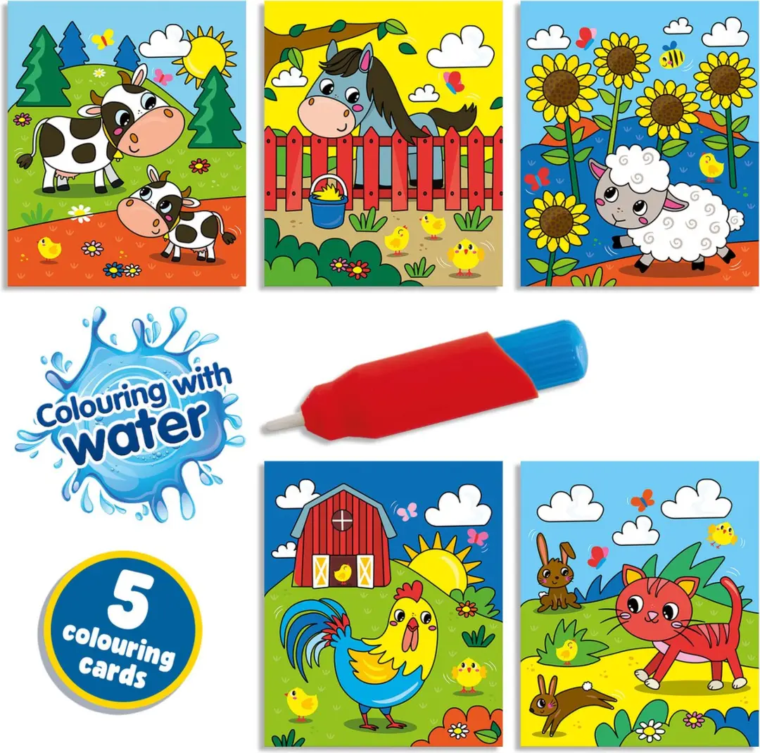 SES Creative Kleuren met water kleurboek Boerderij - 5 pagina's