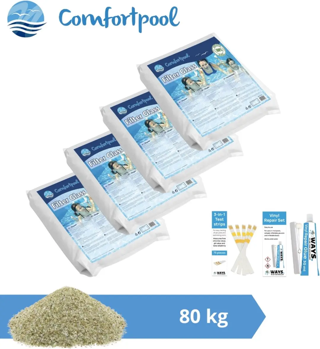 Pool Improve Comfortpool Glasparels 80kg - WAYS Scrubborstel