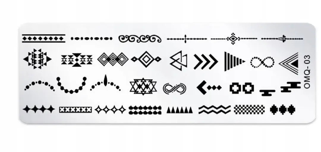 Born Pretty OMQ-03 Nagelstempelplaat Geometrische Symbolen