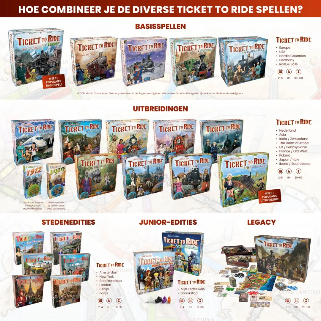 Days of Wonder Ticket to Ride Nederland Uitbreiding - Bordspel - 2-5 Spelers