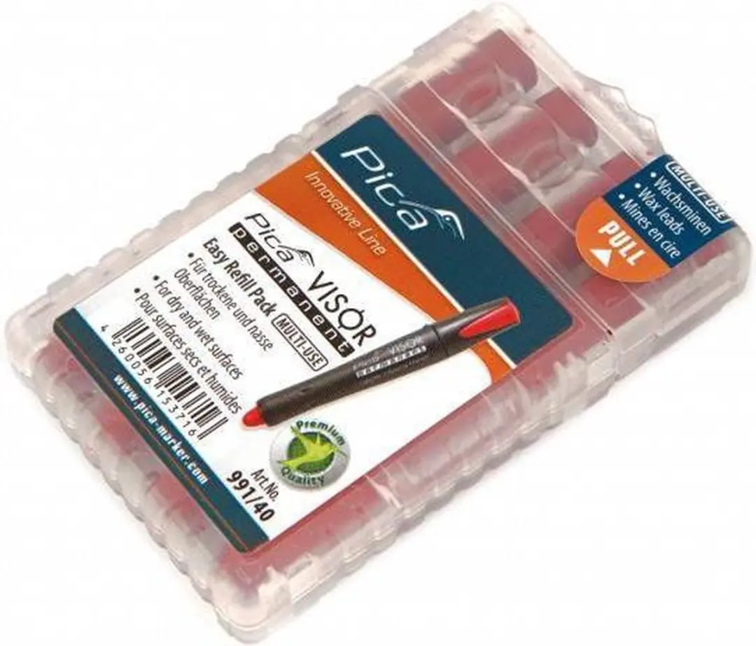 Pica 991/40 Visor Pen - Rood - 4 Stuks