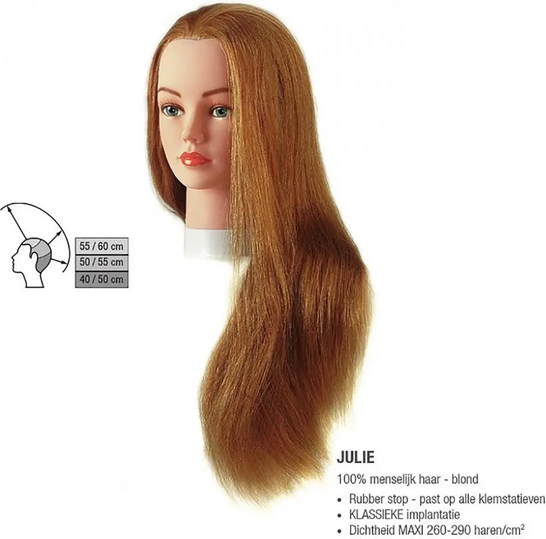 Sibel Julie Blond Oefenhoofd Natuurhaar 40-60cm