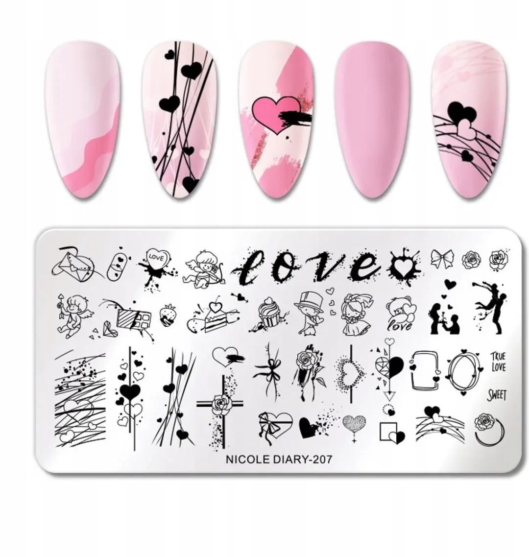 Born Pretty Nicole Diary Stempelplaat Nagelkunst - 12x6cm - Zilver