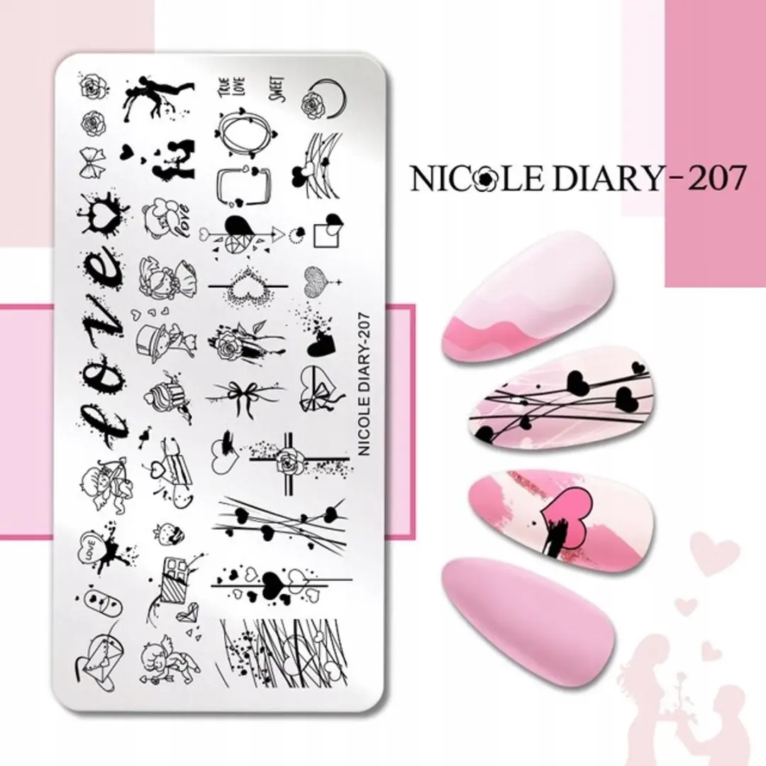 Born Pretty Nicole Diary Stempelplaat Nagelkunst - 12x6cm - Zilver