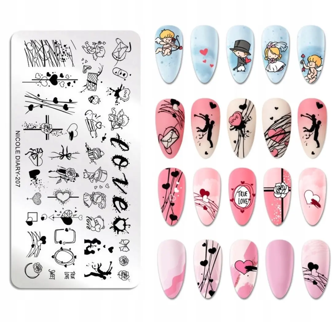 Born Pretty Nicole Diary Stempelplaat Nagelkunst - 12x6cm - Zilver