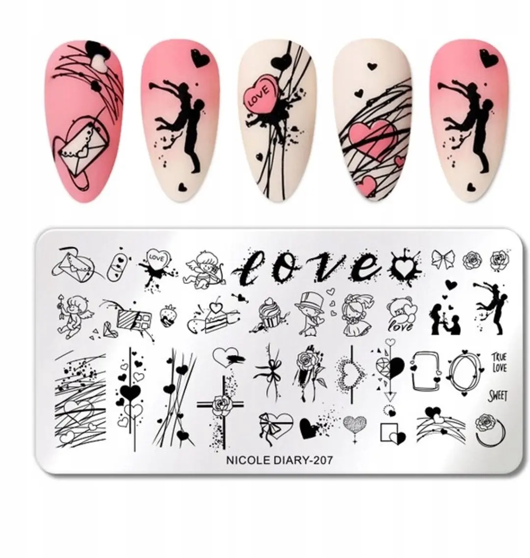 Born Pretty Nicole Diary Stempelplaat Nagelkunst - 12x6cm - Zilver