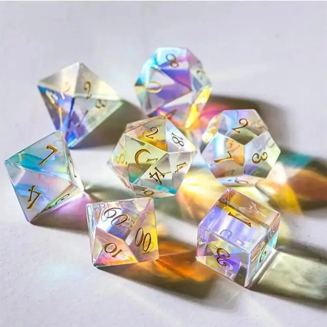 HOT Games Regenboog Glas Dobbelsteen Set - Tin Doos