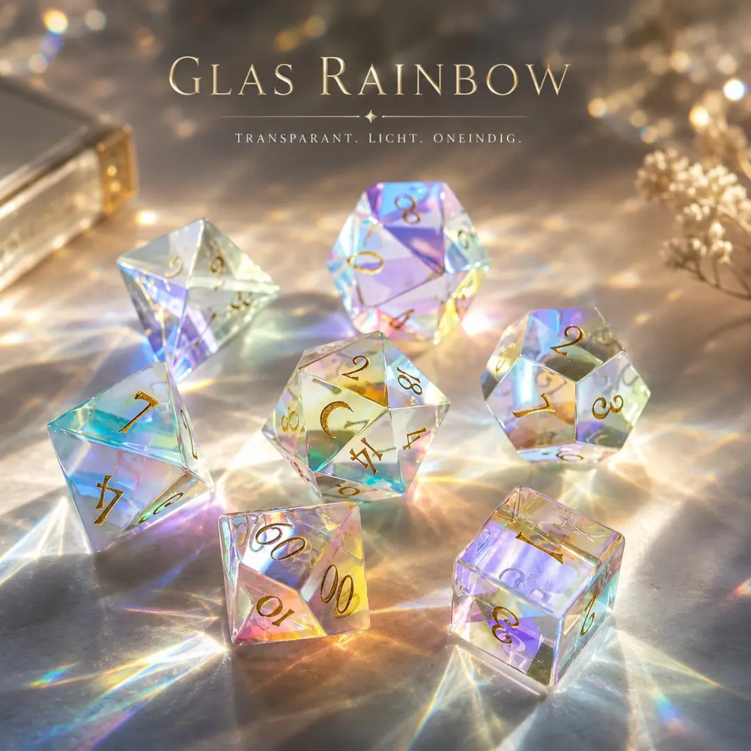 HOT Games Regenboog Glas Dobbelsteen Set - Tin Doos