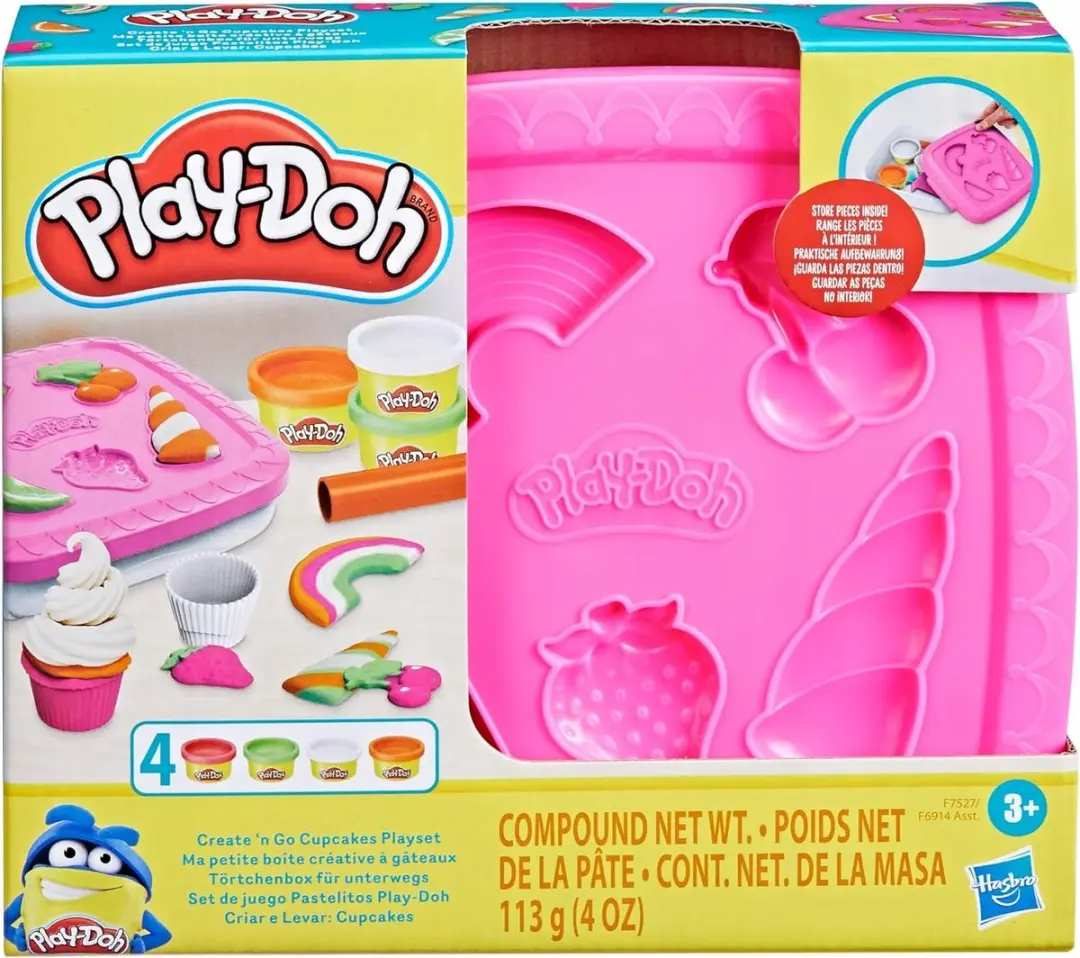Play-Doh Create and Go Speelset - Geel/ Groen/ Oranje/ Roze/ Wit