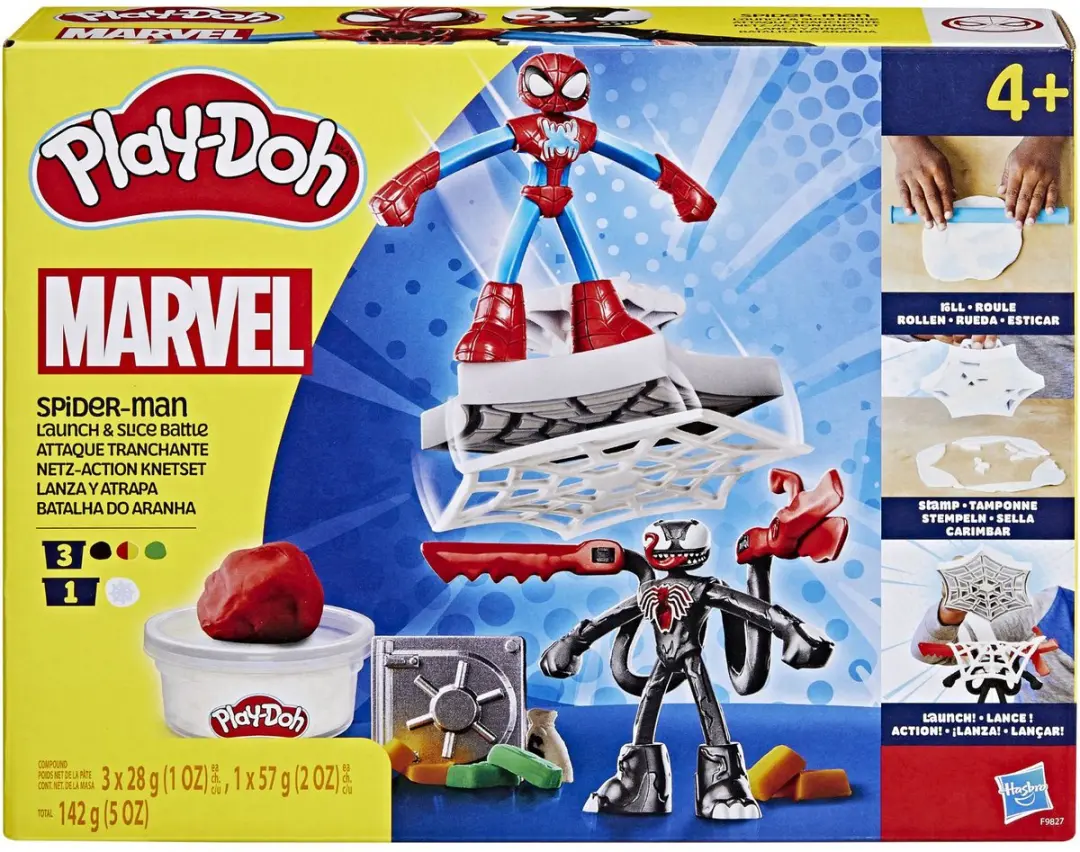 Play-Doh Marvel Spider-Man Werp en Snij Speelset - 11 Stuks