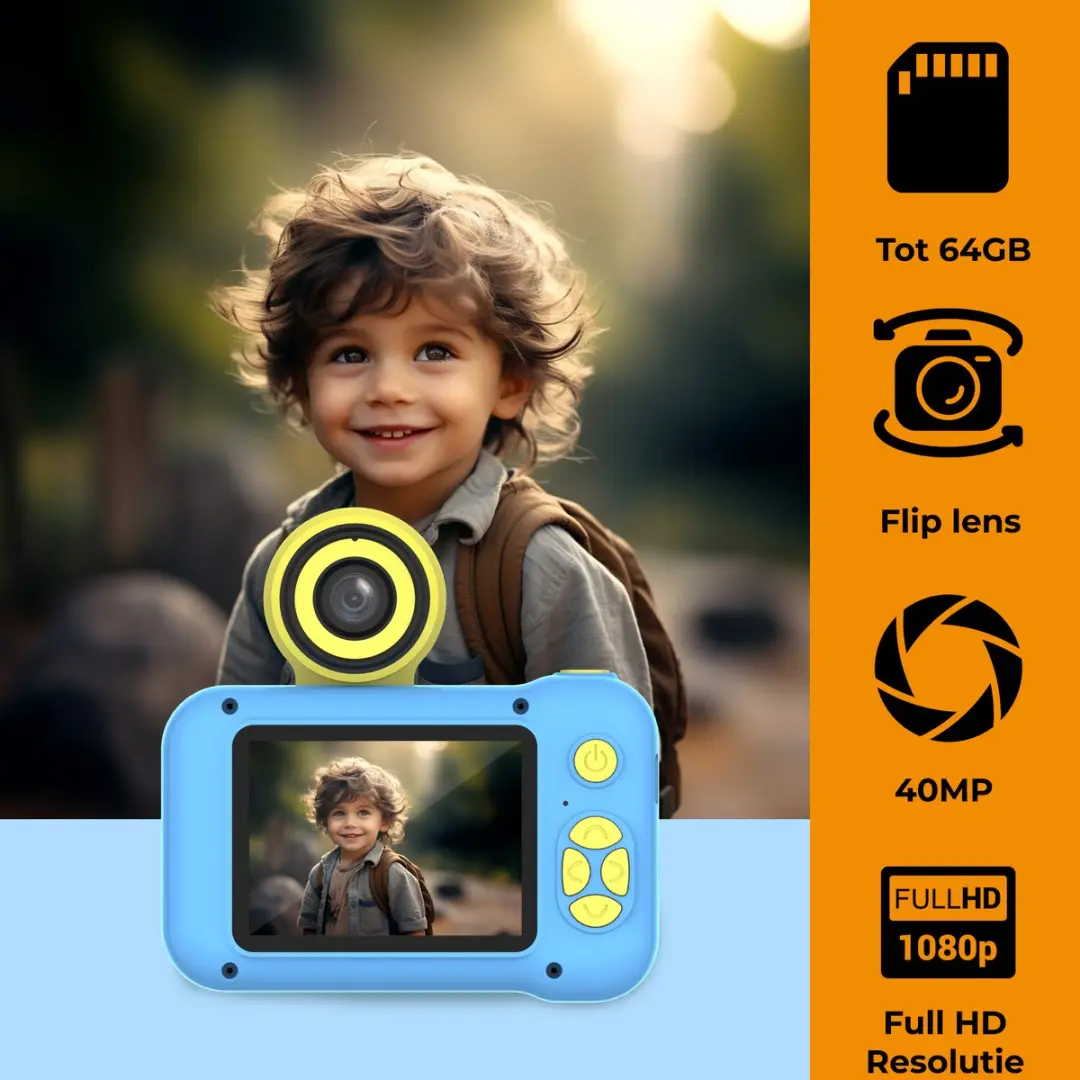 Denver KCA1351 Kindercamera - 40MP Full HD - Blauw - afbeelding 6 van 6
