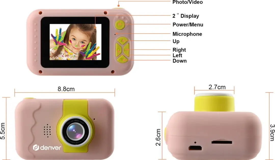 Denver KCA1350 Kindercamera - 40MP Full HD - Roze