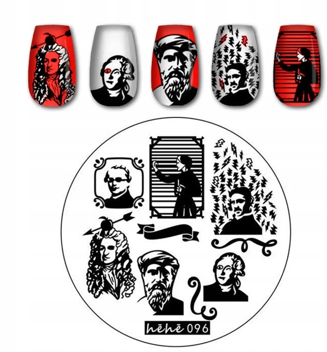 Born Pretty Stempelplaat Nagels Historische Personen 5,6cm