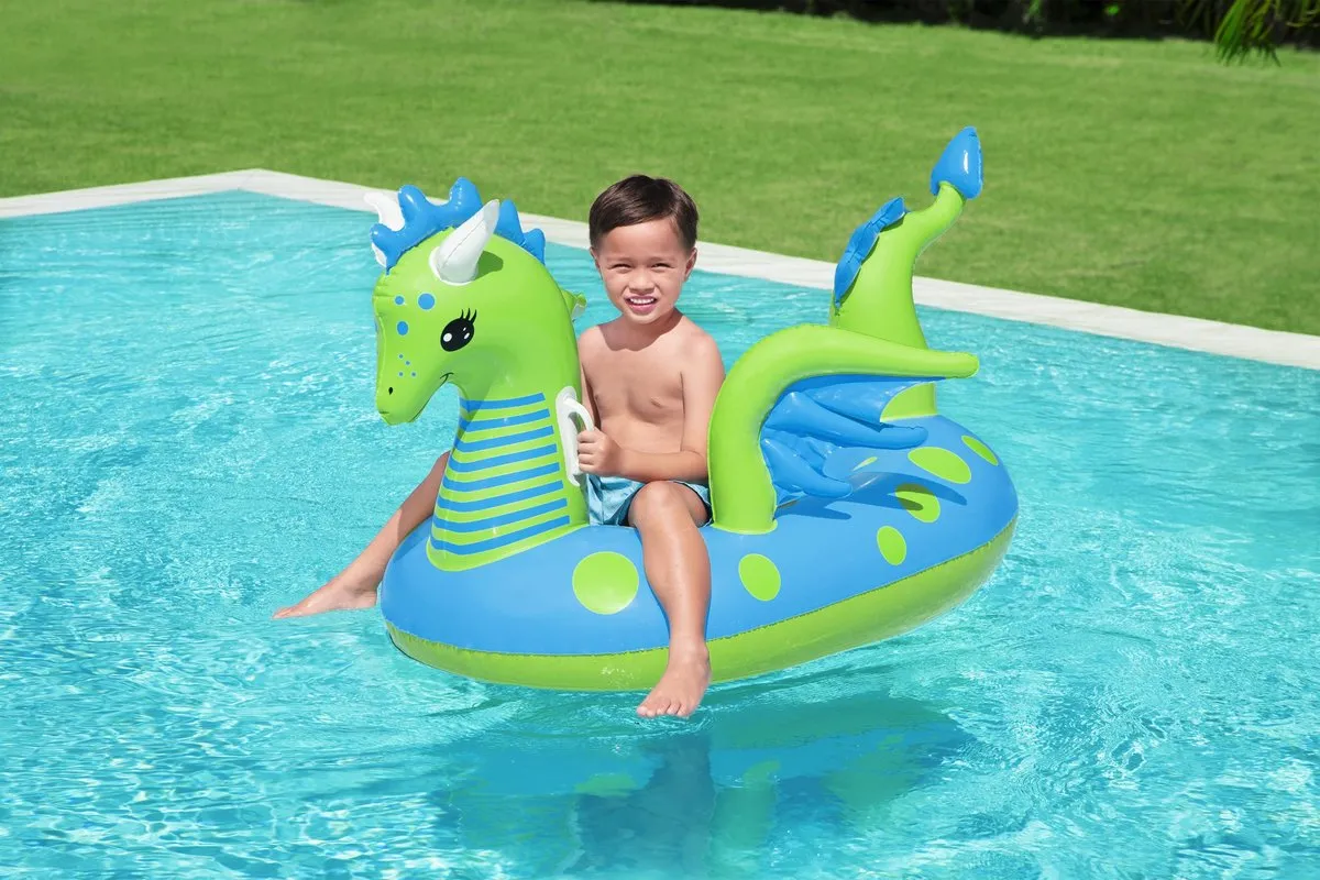 Bestway Fantasie Draak Ride-On - Blauw/ Groen