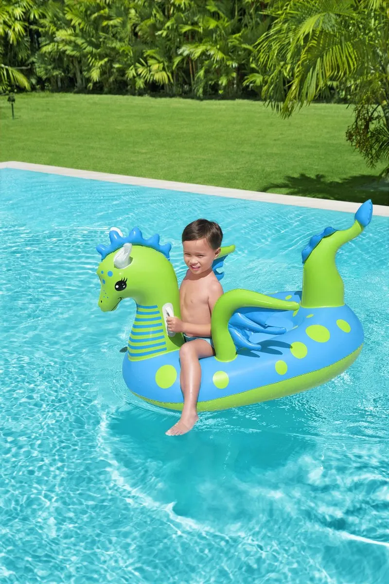 Bestway Fantasie Draak Ride-On - Blauw/ Groen