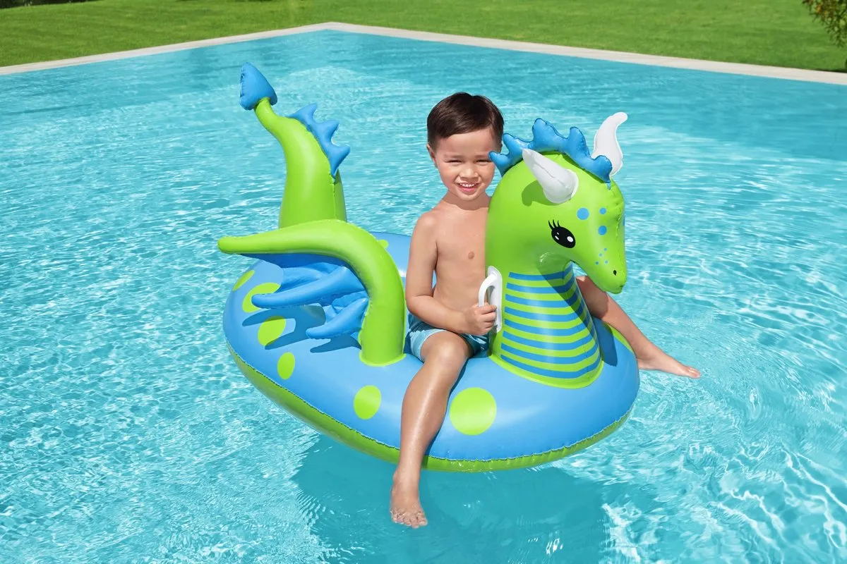 Bestway Fantasie Draak Ride-On - Blauw/ Groen