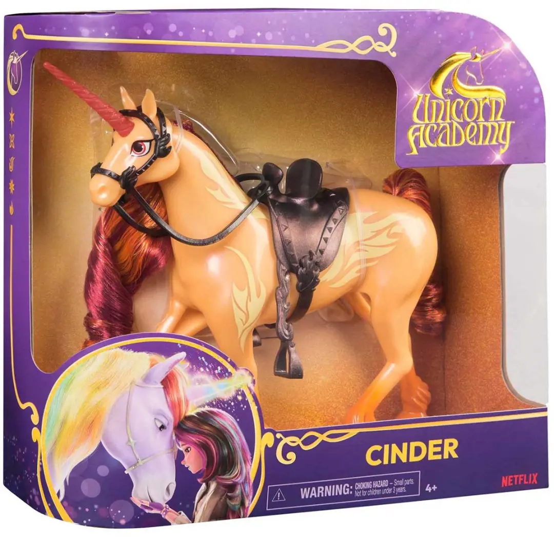 Unicorn Academy Cinder Modepop met bewegend hoofd - 27,9 cm - 2 Rijaccessoires