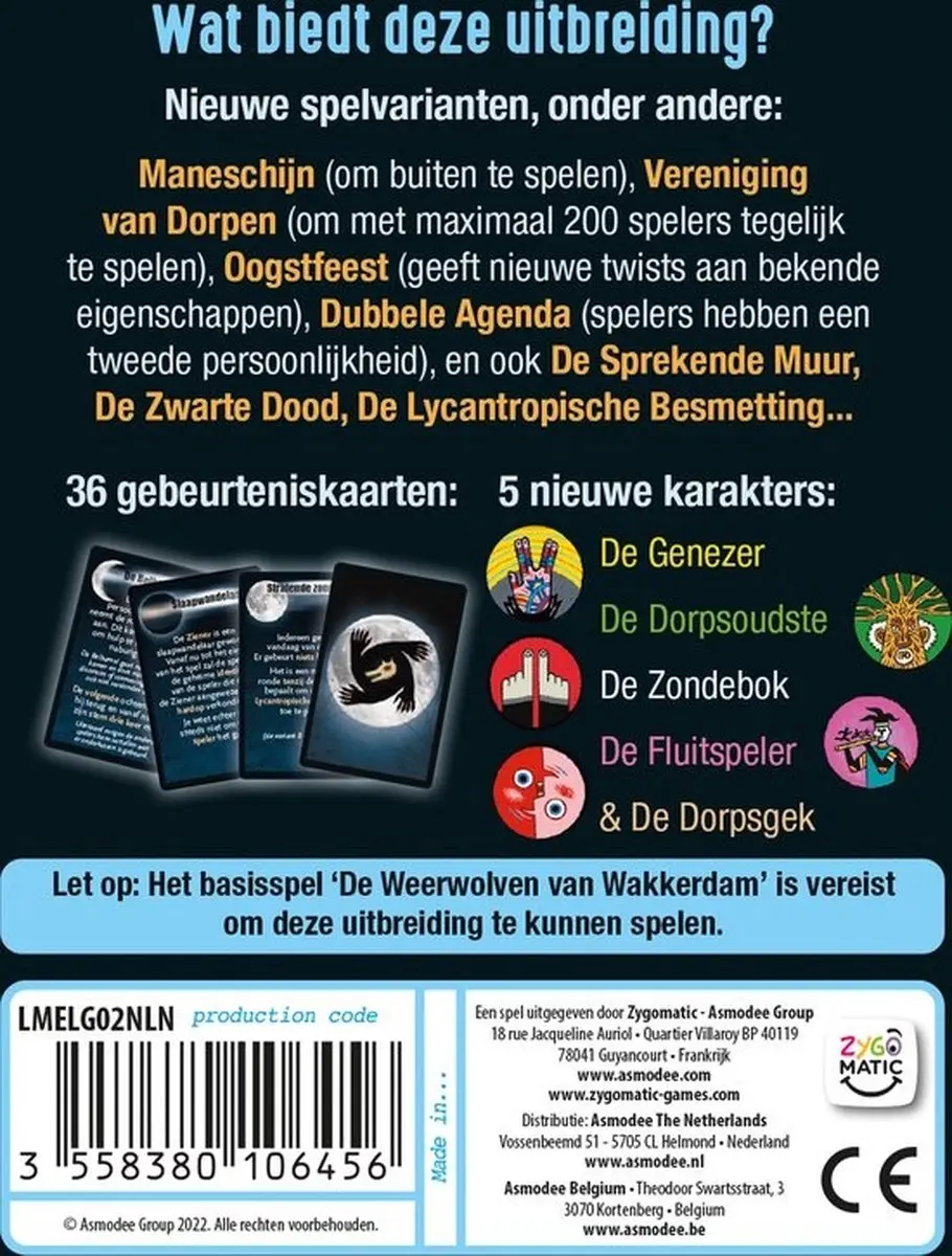 Zygomatic Weerwolven Van Wakkerdam Volle Maan Uitbreiding - Kaartspel