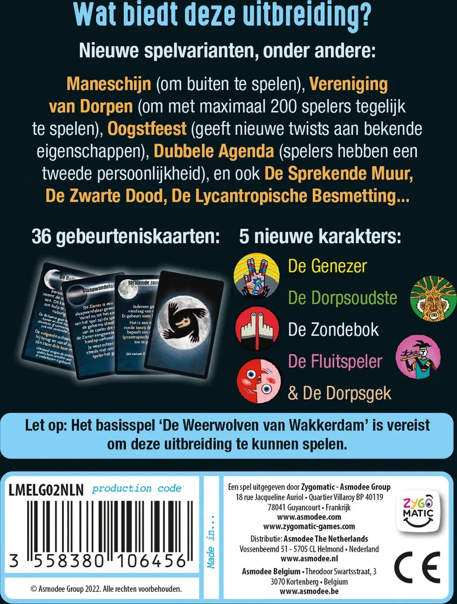 Zygomatic Weerwolven Van Wakkerdam Volle Maan Uitbreiding - Kaartspel