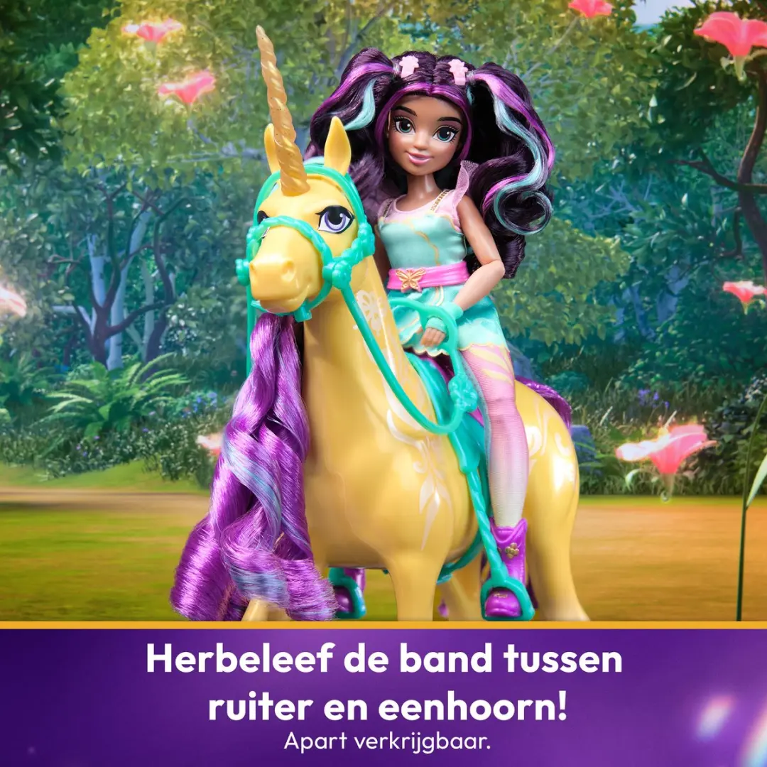 Unicorn Academy Eenhoorn Leaf 6067375 - Speelgoedpaard - met afneembaar hoofdstel en zadel