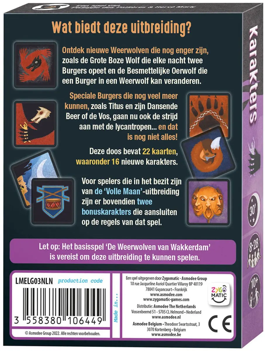 Zygomatic Weerwolven van Wakkerdam Karakters Uitbreiding - Kaartspel - 8-18 Spelers