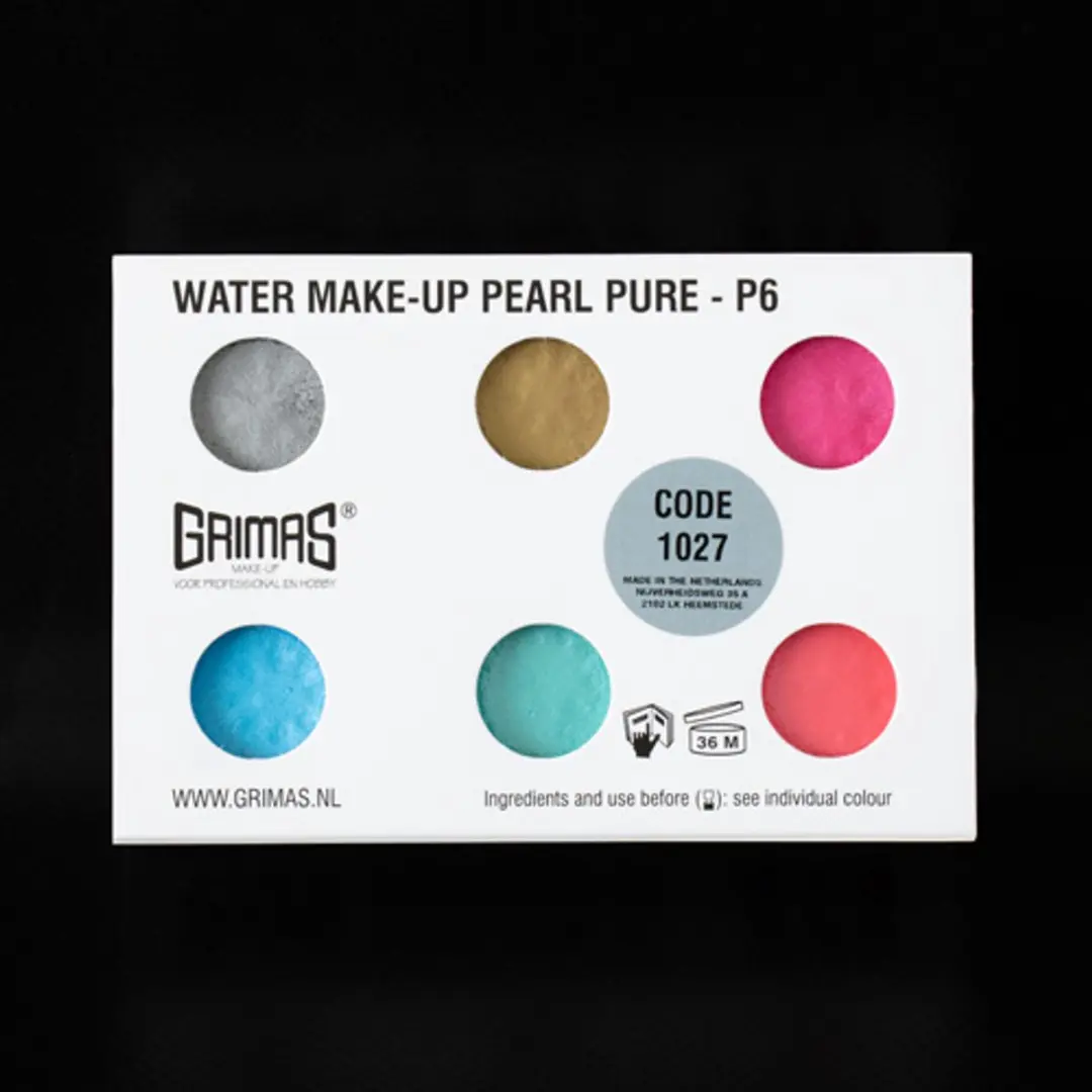 Grimas Water Make-up Palette - 6 Kleuren Parel