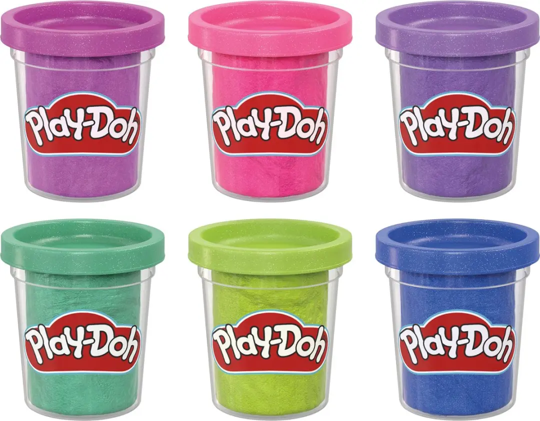 Play-Doh Sparkle Compound - 6 Potjes