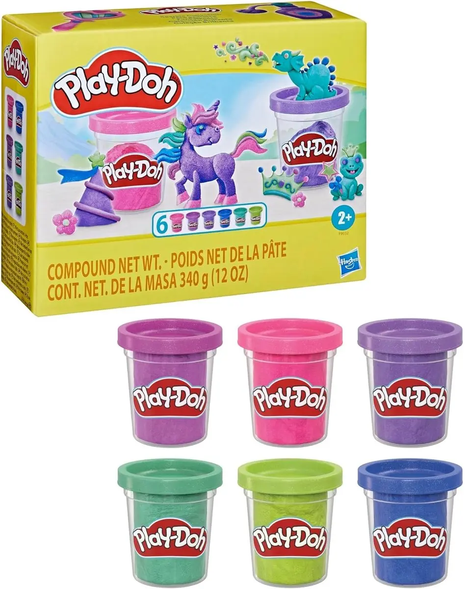 Play-Doh Sparkle Compound - 6 Potjes
