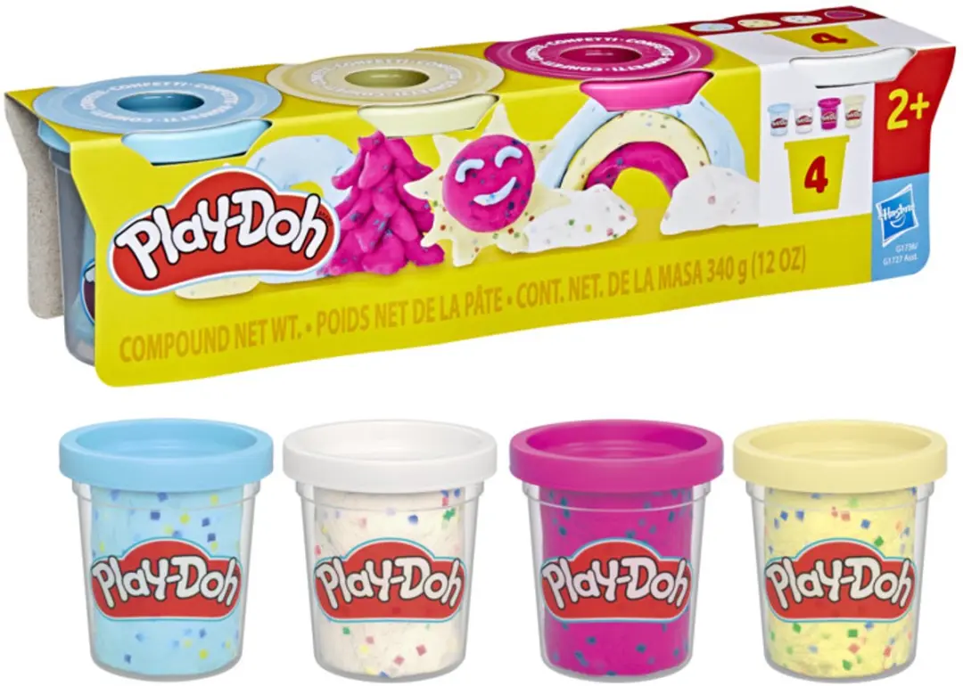 Play-Doh Confetti-boetseerklei 4-pack - Meerkleurig