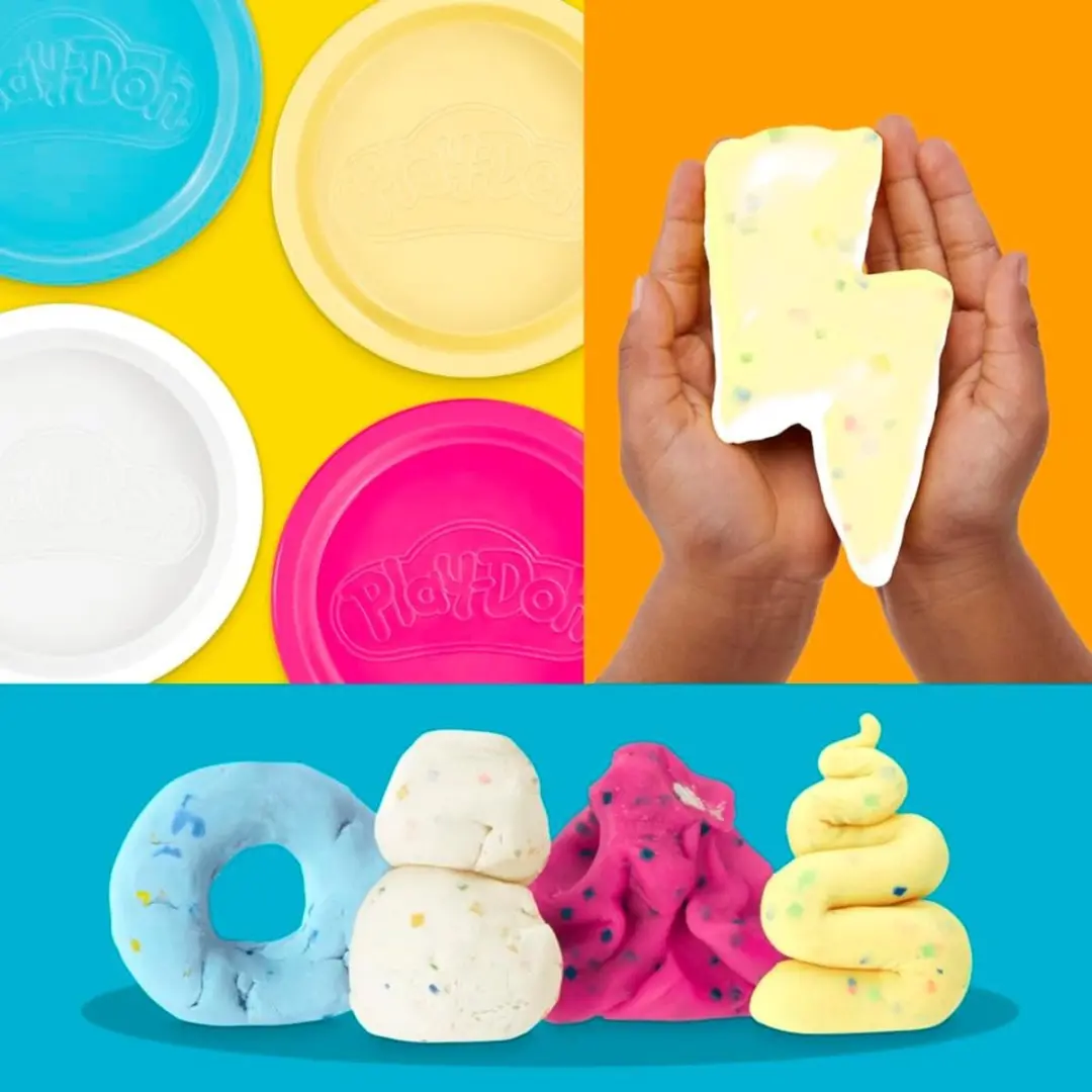 Play-Doh Confetti-boetseerklei 4-pack - Meerkleurig - afbeelding 6 van 6