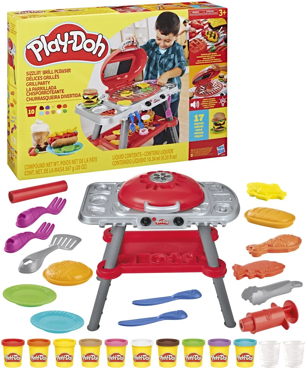 Play-Doh Gloeiende Grill Speelset - 18 Stuks - Rood