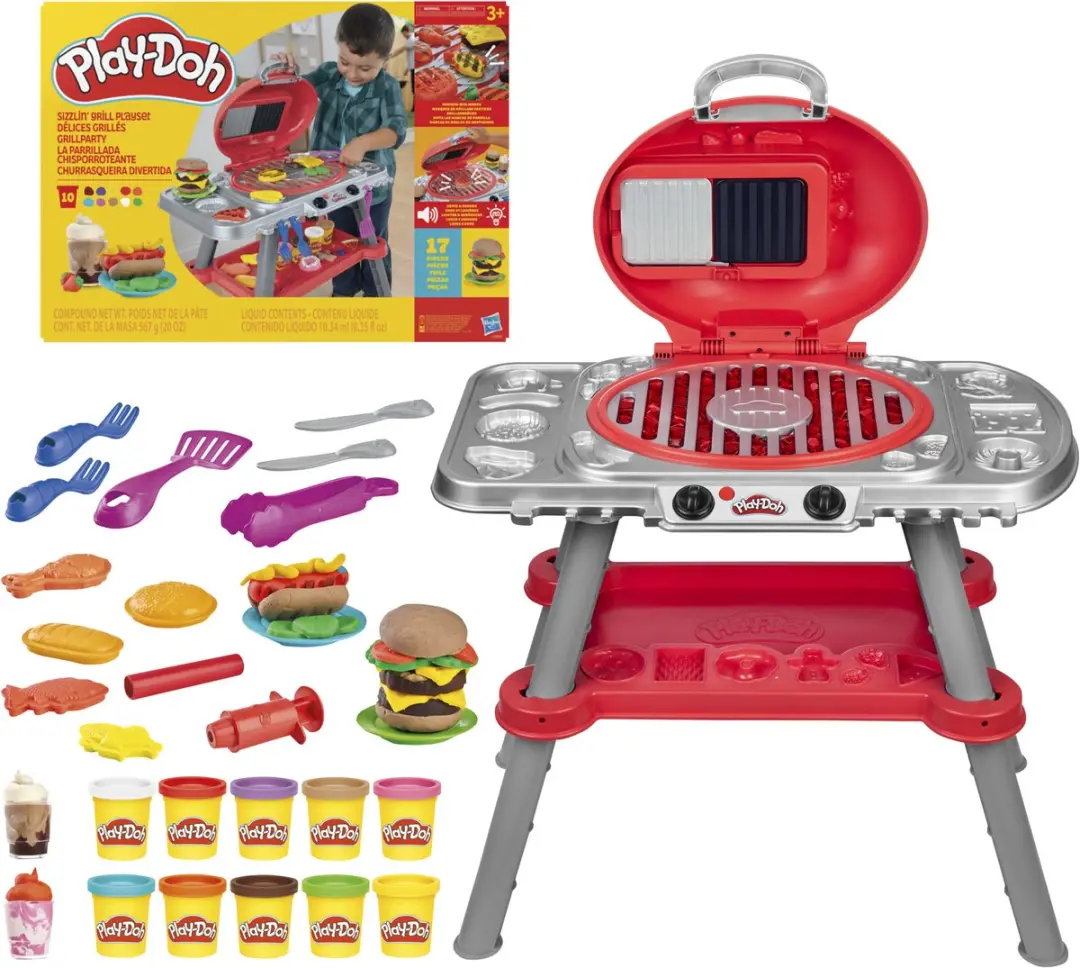 Play-Doh Gloeiende Grill Speelset - 18 Stuks - Rood
