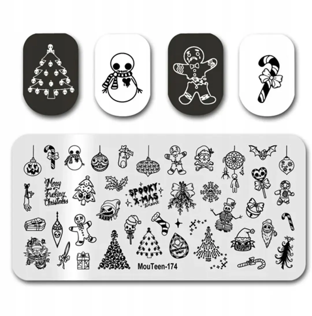 Born Pretty MouTeen-174 Stempelpijp Nail Art Kerstboom
