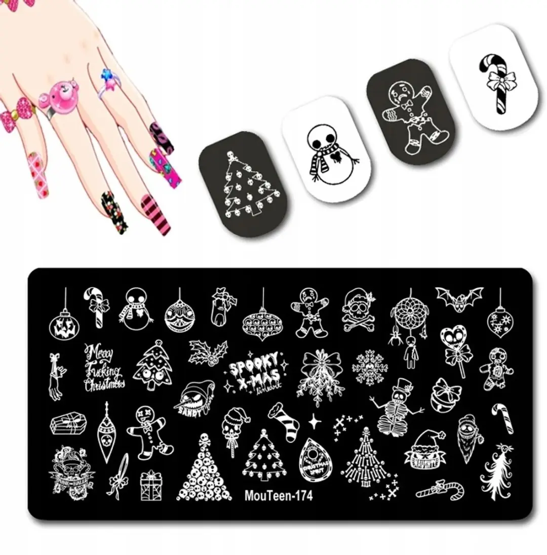 Born Pretty MouTeen-174 Stempelpijp Nail Art Kerstboom